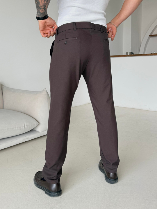 Kahve Dilli Slim Fit Kumaş Pantalon SC