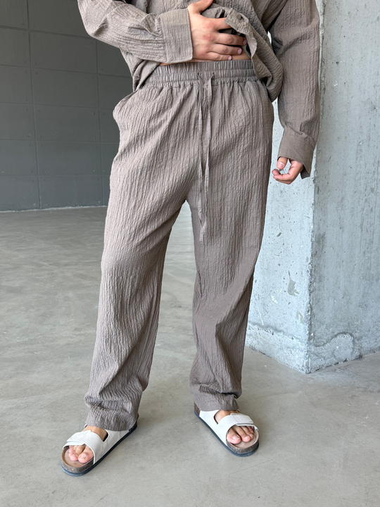 Kahve Gofre Pamuk Pantalon SNZ 1349
