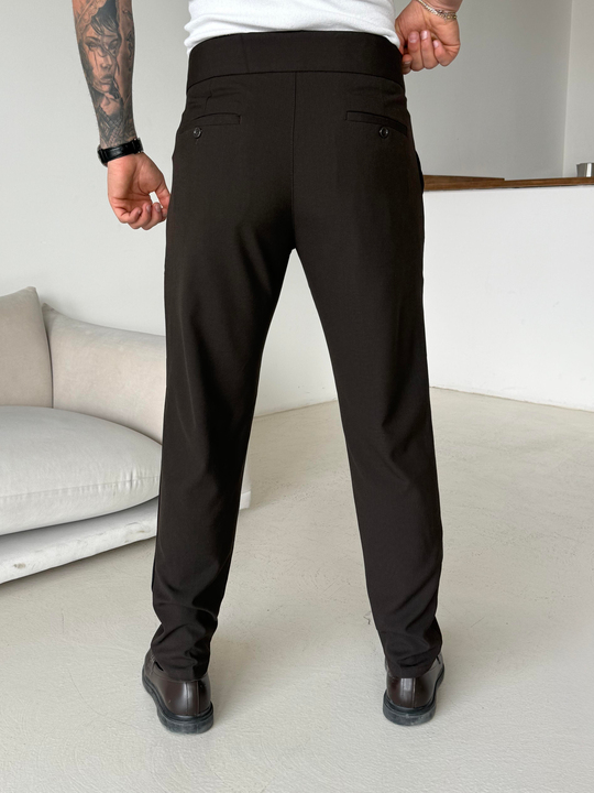 Kahve Tokalı Regular Fit Kumaş Pantalon SC