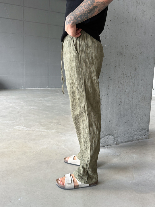 Haki Gofre Pamuk Pantalon SNZ 1349