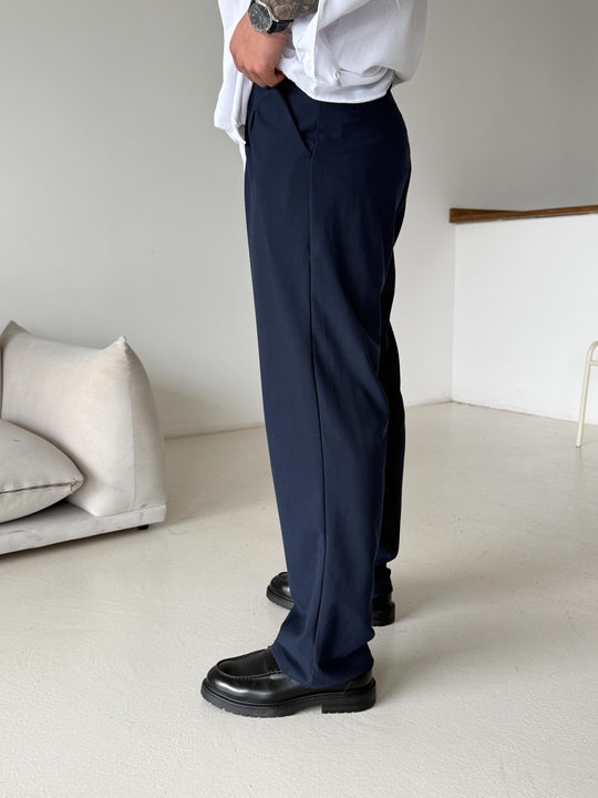 Lacivert Baggy Bezayağı Kumaş Pantalon SNZ N1135