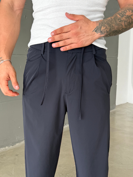 Lacivert Bel Lastikli Kırışmaz Su Geçirmez Pantolon SNZ 1581