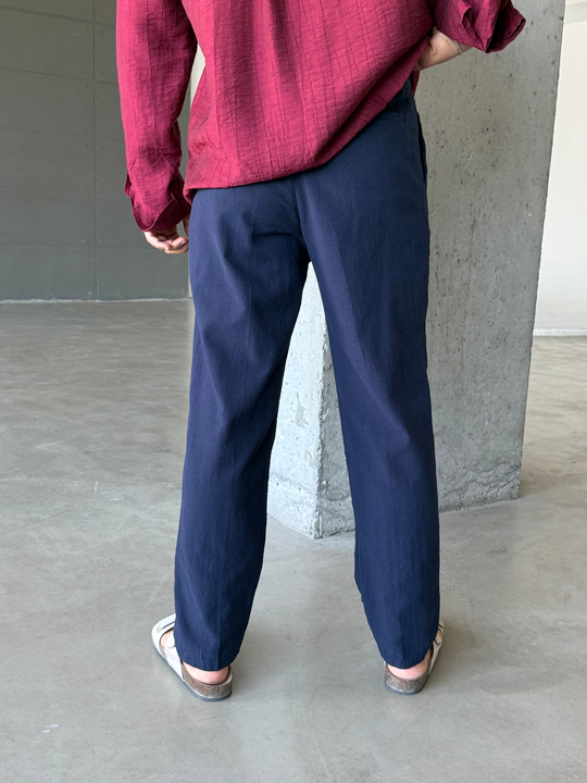 Lacivert Ham Keten Pantalon SNZ N1351