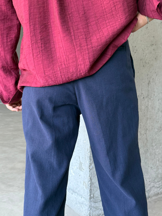 Lacivert Ham Keten Pantalon SNZ N1351