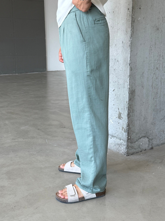 Mint Yumuşak Doku Keten Pantalon SNZ 1421