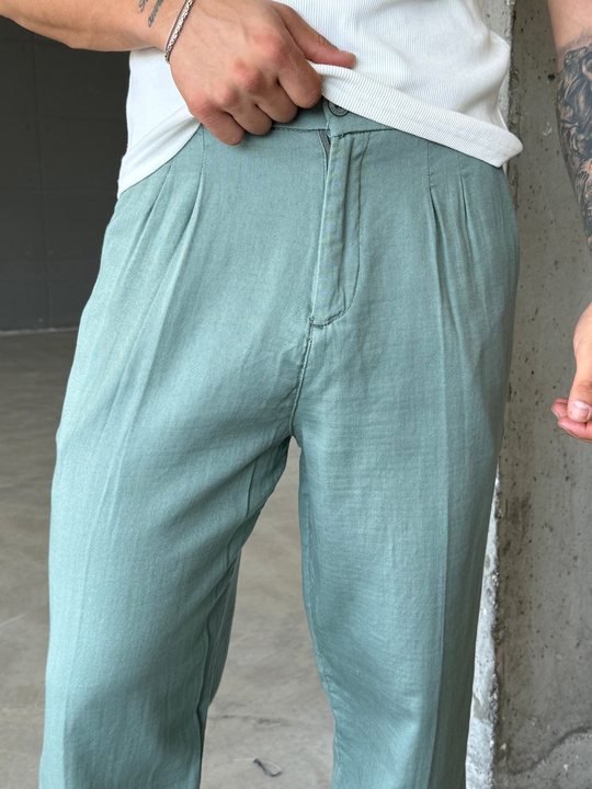 Mint Yumuşak Doku Keten Pantalon SNZ 1421