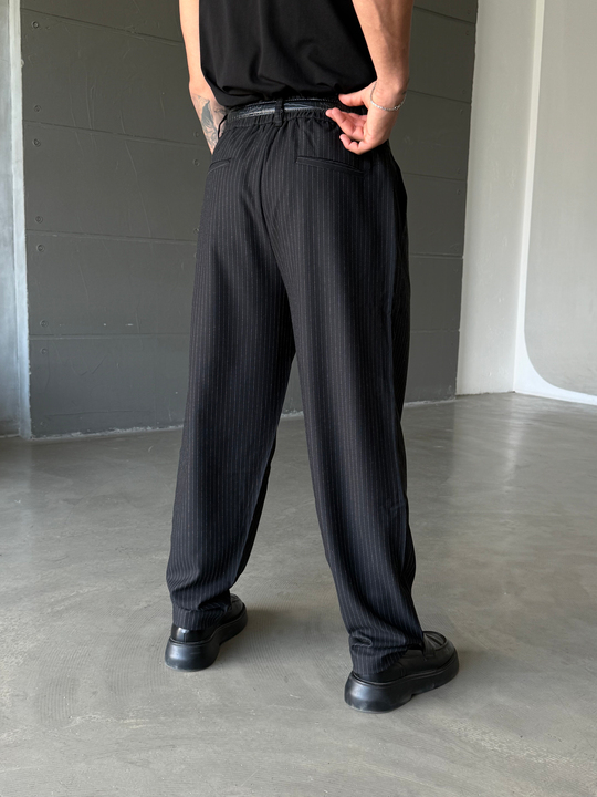 Siyah Çizgili Baggy Pantalon PLZ 26407