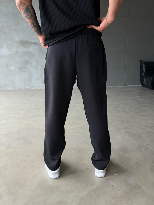 Siyah Jakar Bağcıklı Bol Pantalon JJ 319