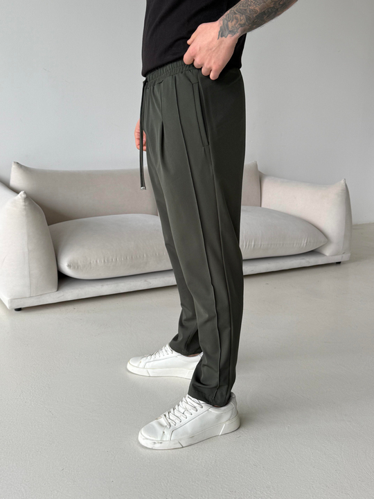 Yeşil Paraşüt Çimalı Regular Kumaş Pantalon 23136 LNS