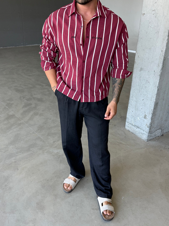 Bordo Emestudio Pamuk Gömlek SNZ 1523