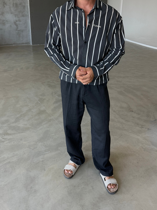 Siyah Emestudio Pamuk Gömlek SNZ 1523
