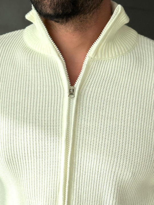 Ekru Triko Tam Zip TB