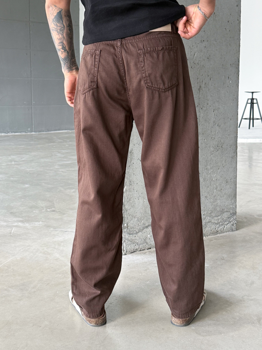 Kahve Baggy Kot Pantalon SNZ 005