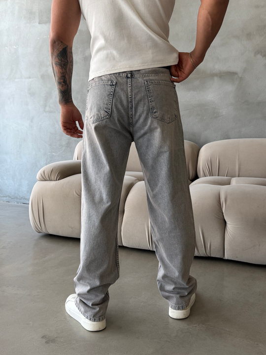 Kahve Taşlamalı Baggy Kot Pantalon MOB
