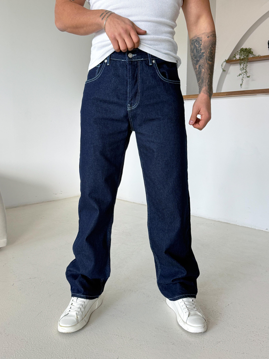 Koyu Mavi Baggy Kot Pantalon 657 DP