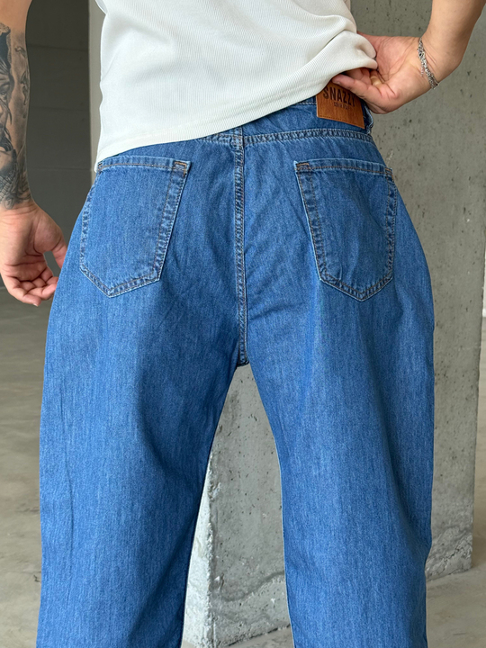 Lacivert Baggy Kot Pantalon SNZ 005