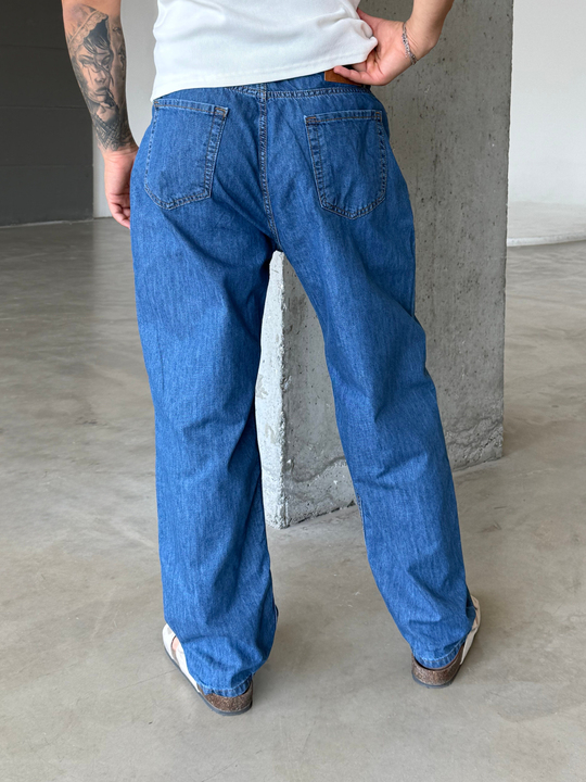 Lacivert Baggy Kot Pantalon SNZ 005