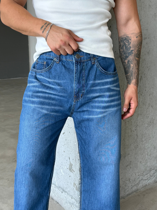 Lacivert Baggy Kot Pantalon SNZ 005