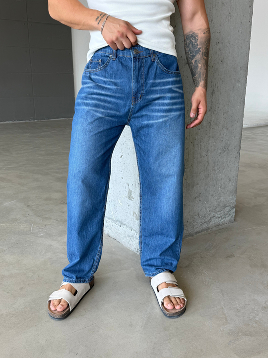 Lacivert Baggy Kot Pantalon SNZ 005