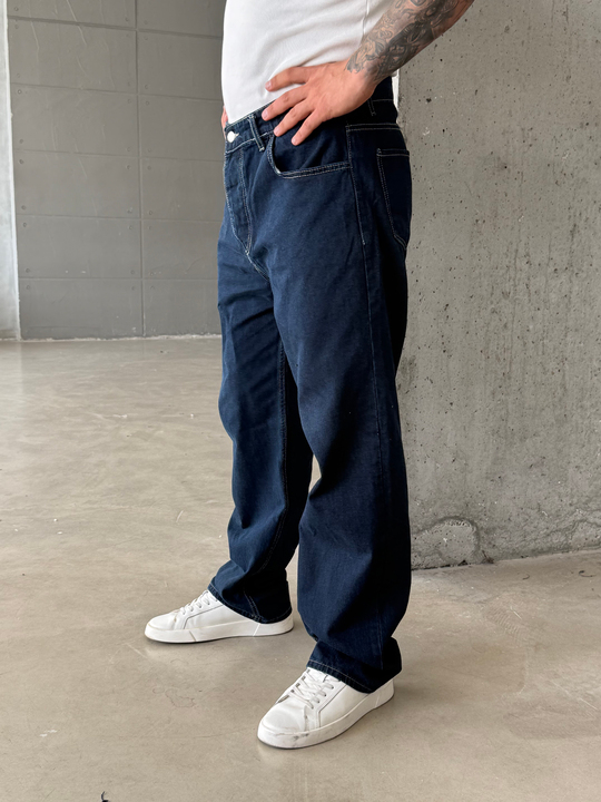 Lacivert Baggy Kot Pantalon MB