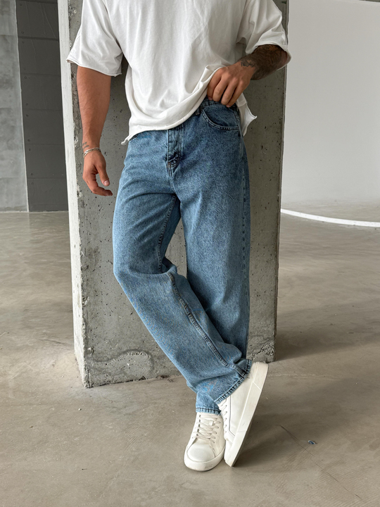 Mavi Düz Baggy Kot Pantolon DM