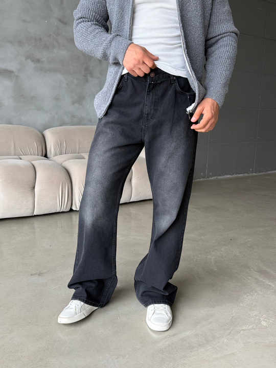 Siyah İspanyol Paça Kot Pantalon BRR 6019