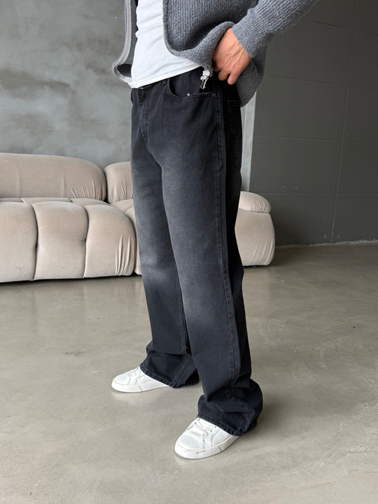 Siyah İspanyol Paça Kot Pantalon BRR 6019