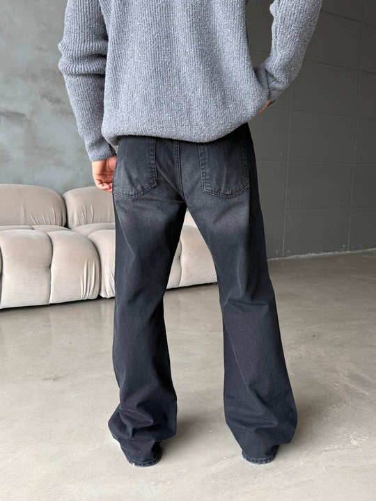 Siyah İspanyol Paça Kot Pantalon BRR 6019
