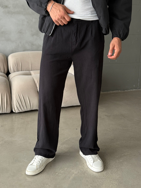 Siyah Yumuşak Pamuk Kot Pantalon 7085 RTR