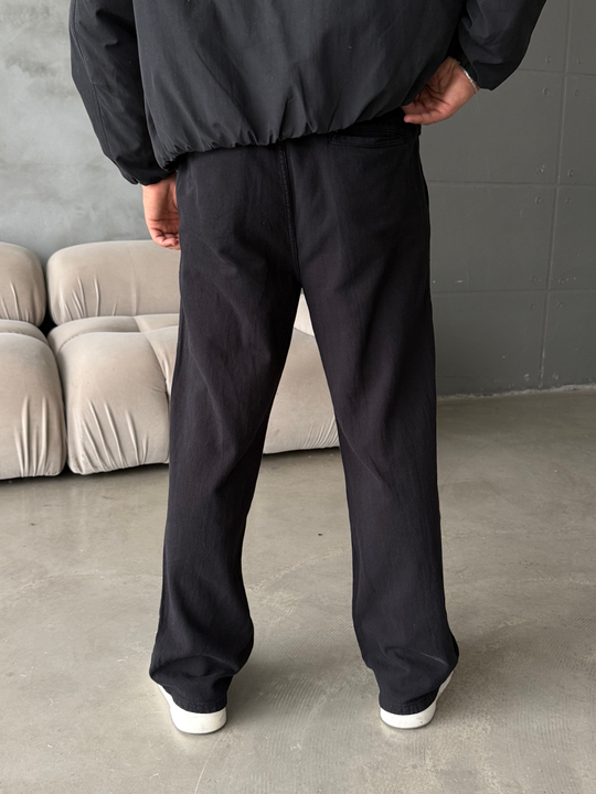 Siyah Yumuşak Pamuk Kot Pantalon 7085 RTR