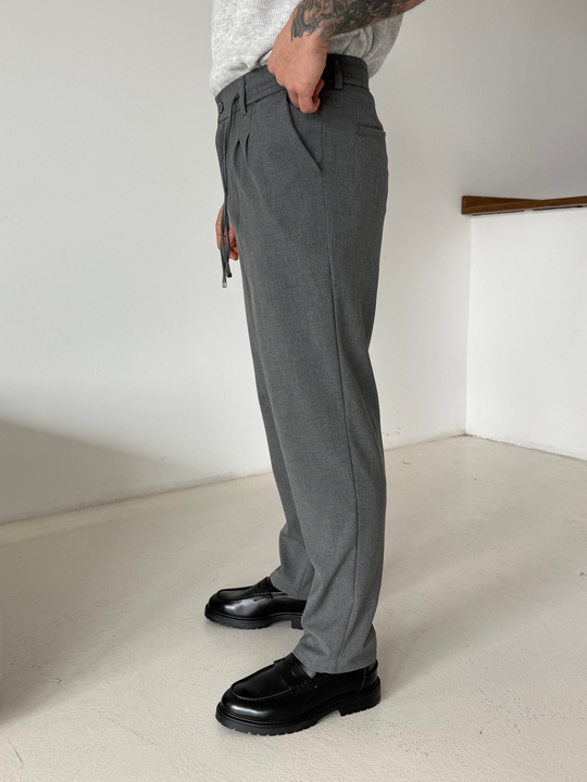 Antrasit Lastikli Bağcıklı Pamuk Bezayağı Regular Fit Kumaş Pant snz 1265
