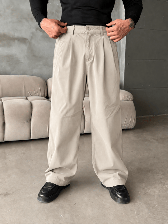 Bej Gabardin Balon Kalıp Pantalon BRR 40205