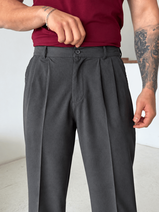 Füme Baggy Bezayağı Kumaş Pantalon SNZ N1135