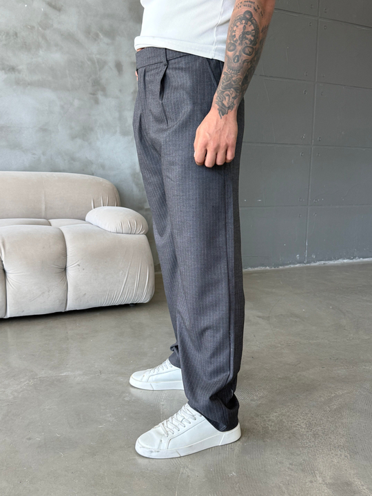 Füme Çizgili Baggy Pantalon PLZ 26407