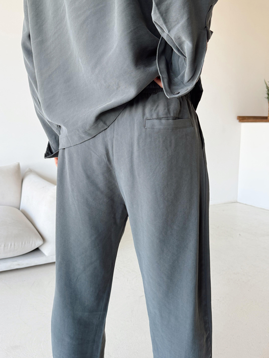Füme Diogenal Tensel Gramajlı Cep Kapaklı Pantalon Snz 50531