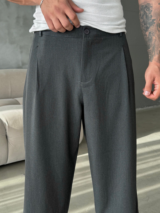 Füme Gramajlı Kore Kalıp Kumaş Pantalon KN4600