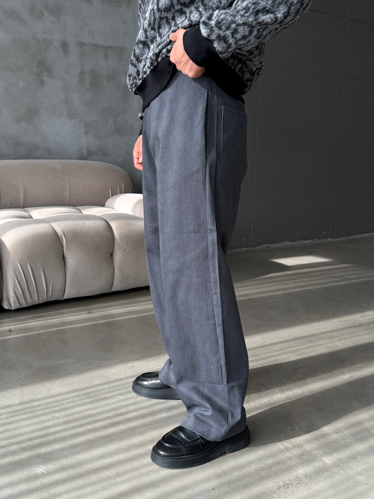 Füme Kalın Tok Kumaş Kore Kalıp Pantalon 5603 KN