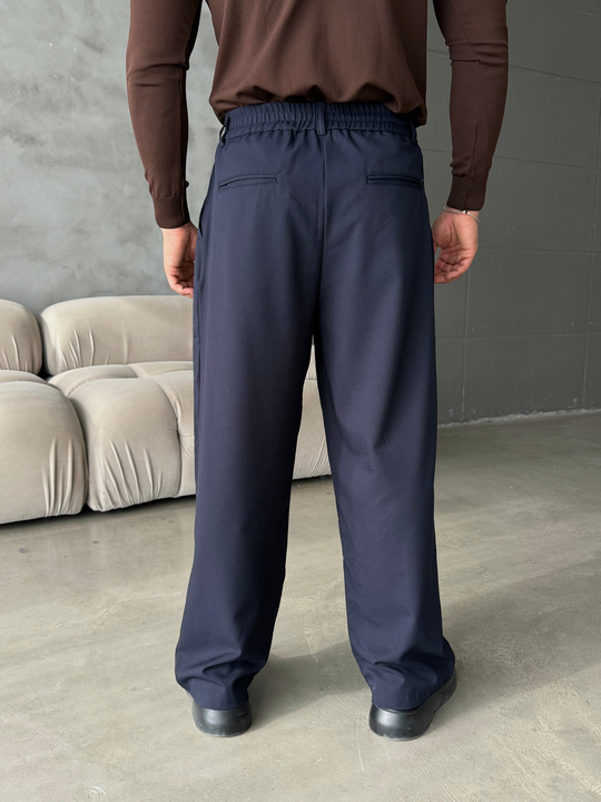 Lacivert Çift Pensli Ekstra Baggy Pantalon PLZ 27304