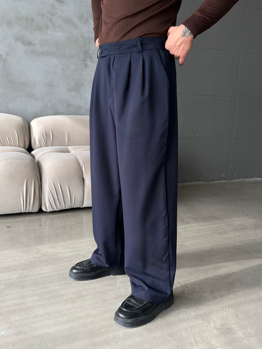 Lacivert Çift Pensli Ekstra Baggy Pantalon PLZ 27304