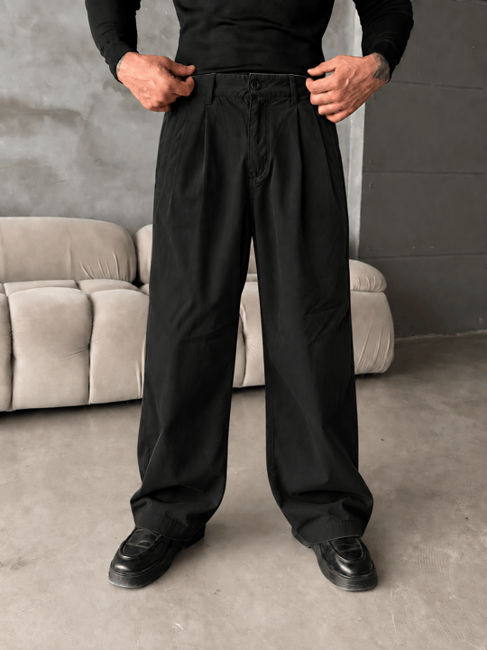 Siyah Gabardin Balon Kalıp Pantalon BRR 40205