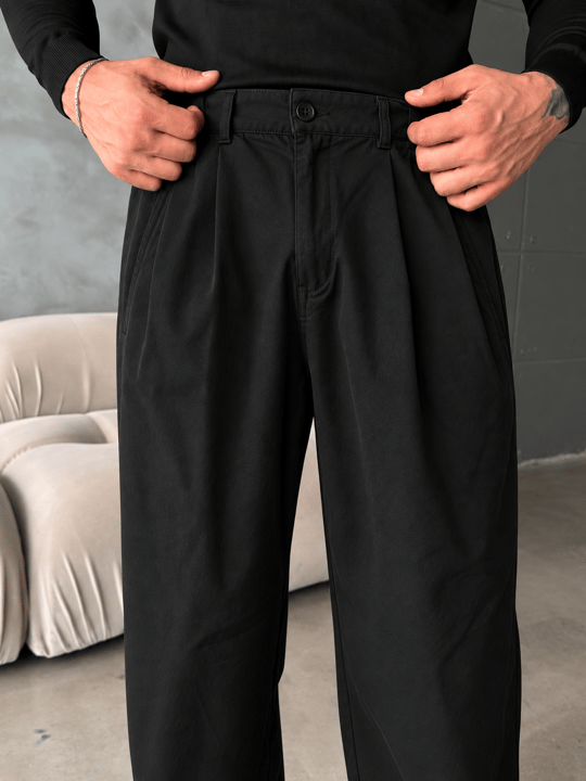 Siyah Gabardin Balon Kalıp Pantalon BRR 40205