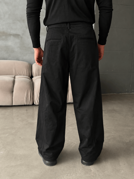 Siyah Gabardin Balon Kalıp Pantalon BRR 40205