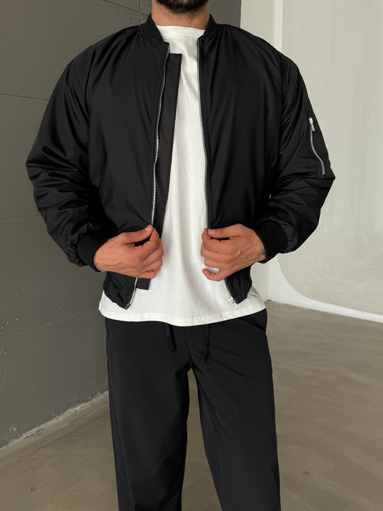 Siyah Bomber Basic Astarlı Mont TB