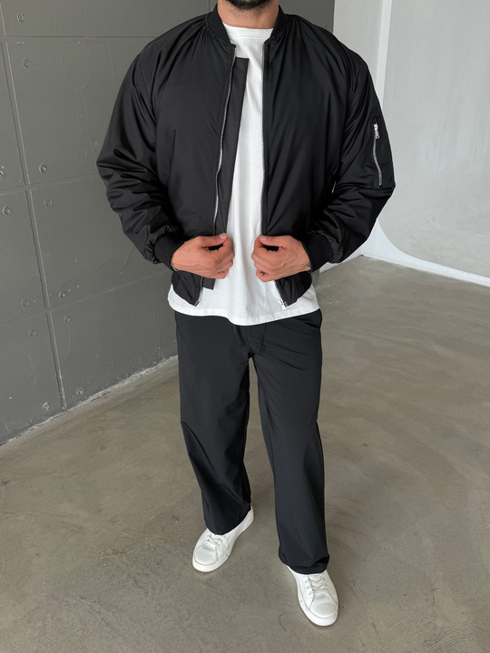 Siyah Bomber Basic Astarlı Mont TB