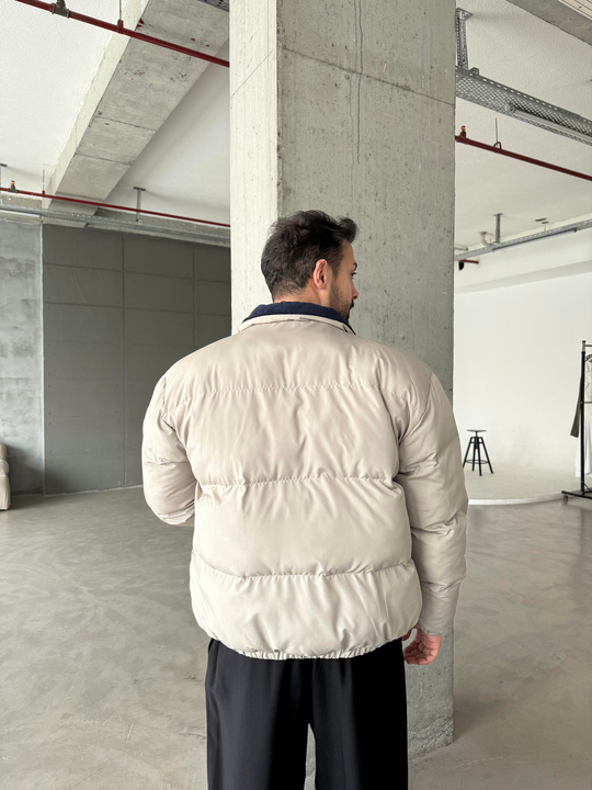 Taş Şişme Boyun Kadife Mont LNS 639