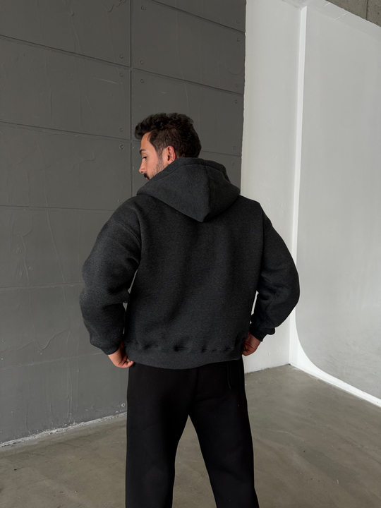 Antrasit SC Core Üç İplik Tam Zip Sweatshirt