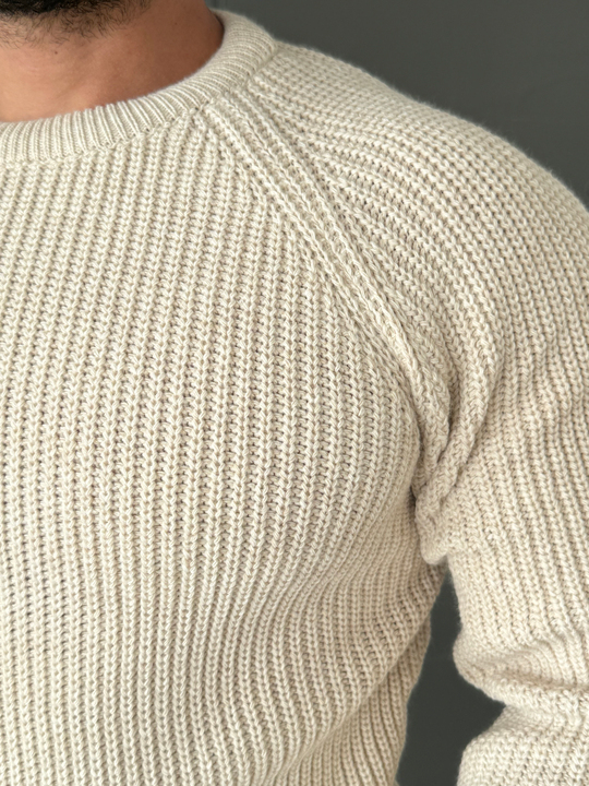Bej Bisiklet Yaka Basic Reglan Kazak SNZ 7235