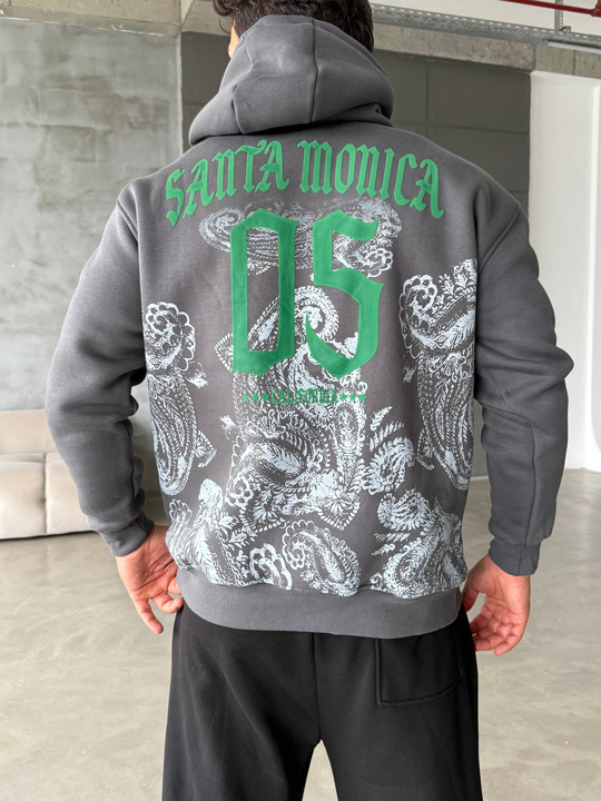 Boyamagri Kangru Kapşonlu California 3 İplik Hoodie Model 8