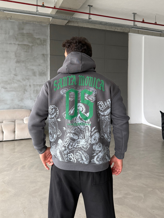 Boyamagri Kangru Kapşonlu California 3 İplik Hoodie Model 8