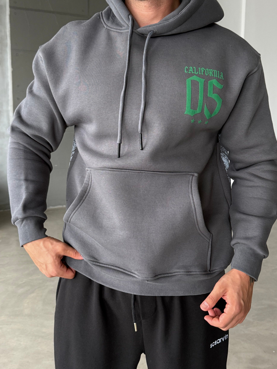 Boyamagri Kangru Kapşonlu California 3 İplik Hoodie Model 8